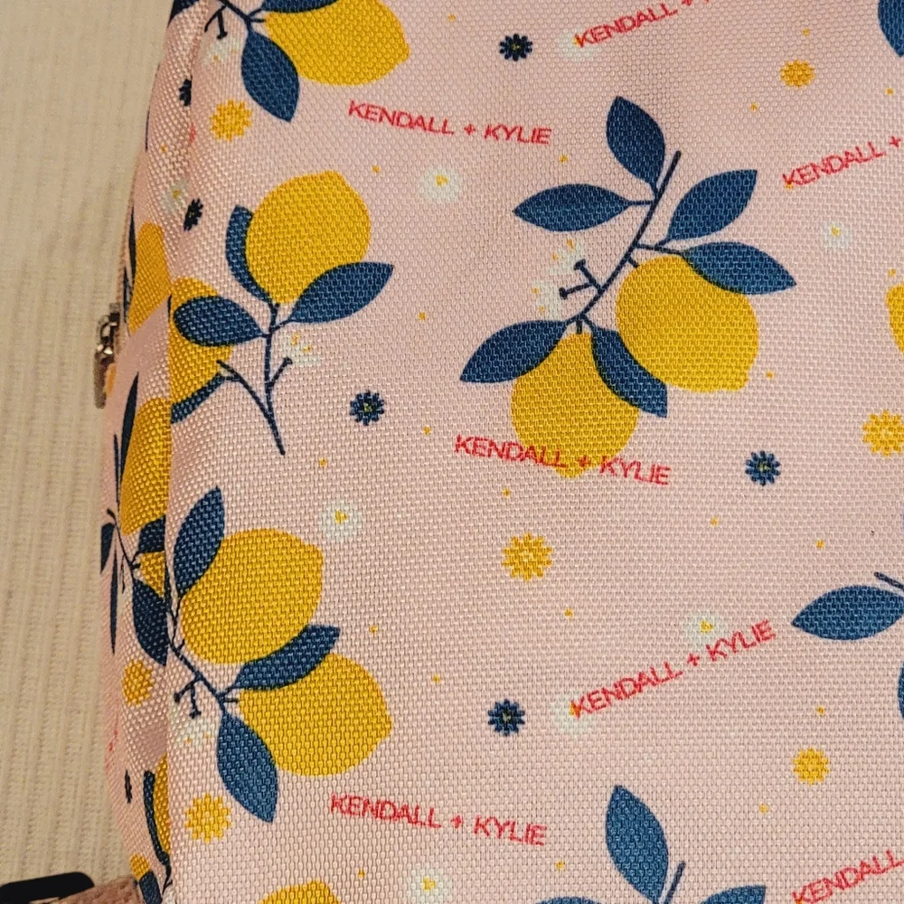 Kendall + Kylie Mini Canvas Backpack  Pink Lemon and Daisy Flowers